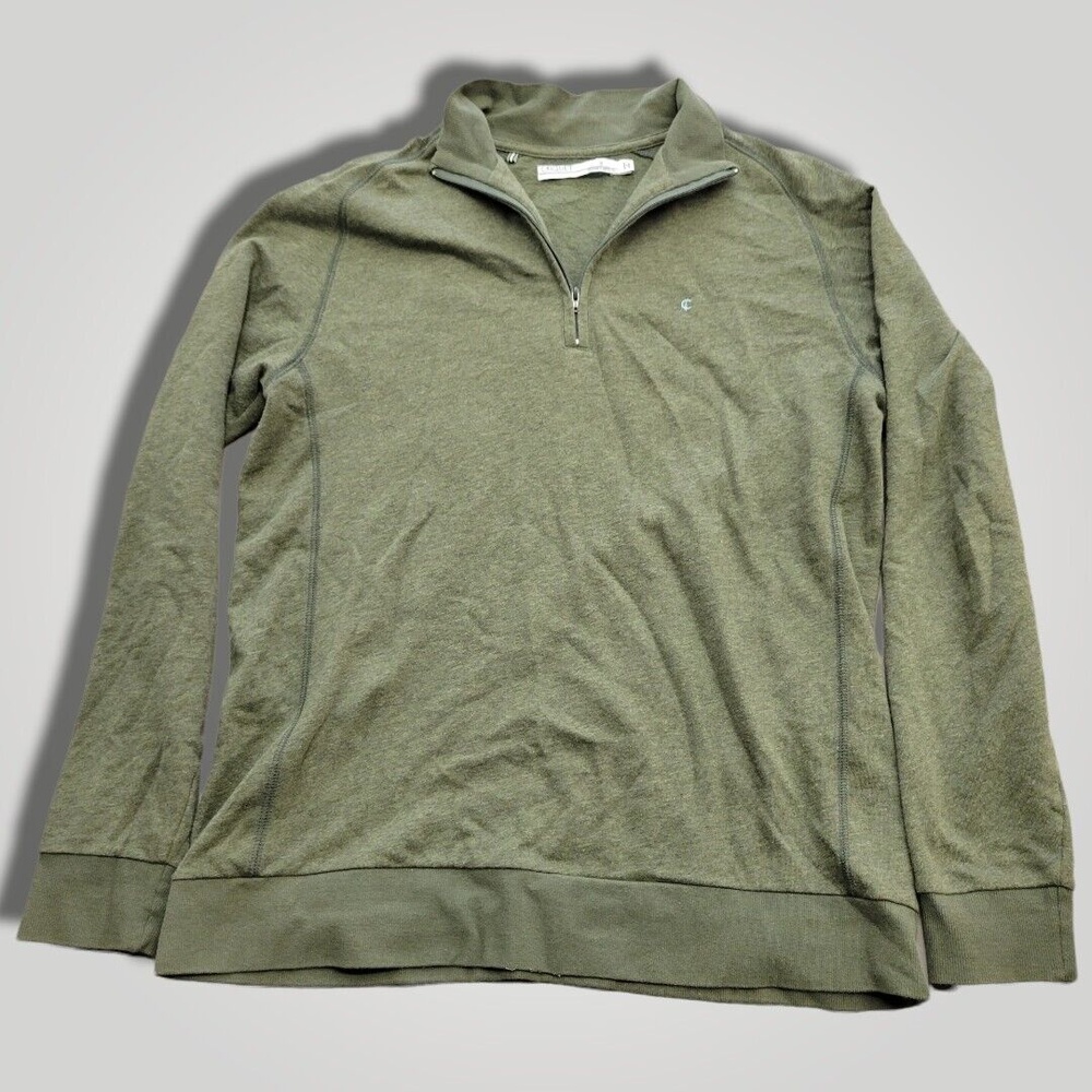 Criquet men's Green 1/4 Zip Long Sleeve Casual Pullover Sweater Size Small